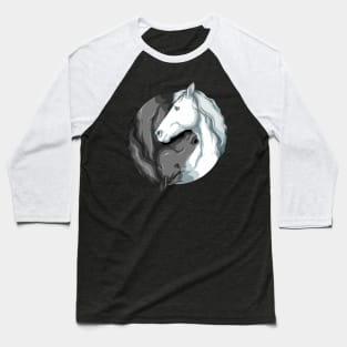 Horseback Riding Yin Yang Yoga Horses Art Equestrian Baseball T-Shirt